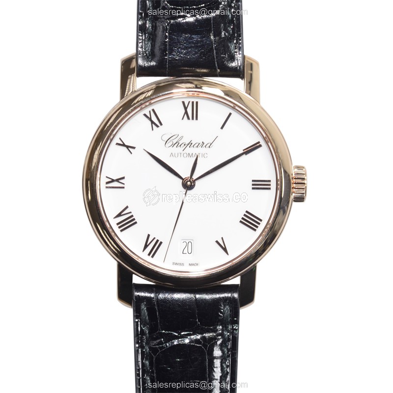 Chopard Classic 124200-5001 - Automatic - 18kt Rose Gold - White Dial - Black Alligator Buckle
